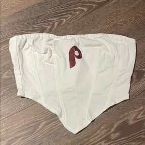 Strapless White Philadelphia Phillies Women's Crop Top